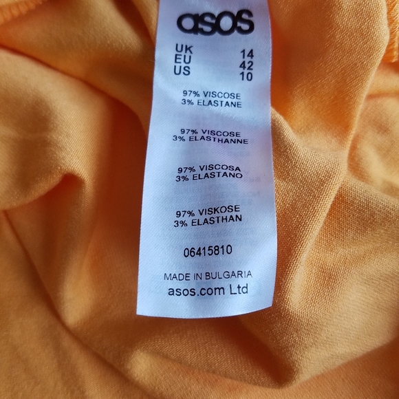 NWT ASOS Bardot Long Sleeve Skater Dress Citrus Orange Size 10 - Picture 7 of 8